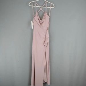 Aqua Formal Dress Womens M Lilac Open Back Side Slit Long Strappy Prom Ladies